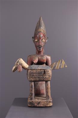 Arte tribal - Maternidade Yoruba com oferta de copo