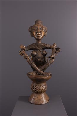 Arte tribal - Estátua tikar de bronze